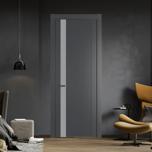 Межкомнатная дверь ProfilDoors 1.2P Графит Монохром серый молдинг Серая ночь