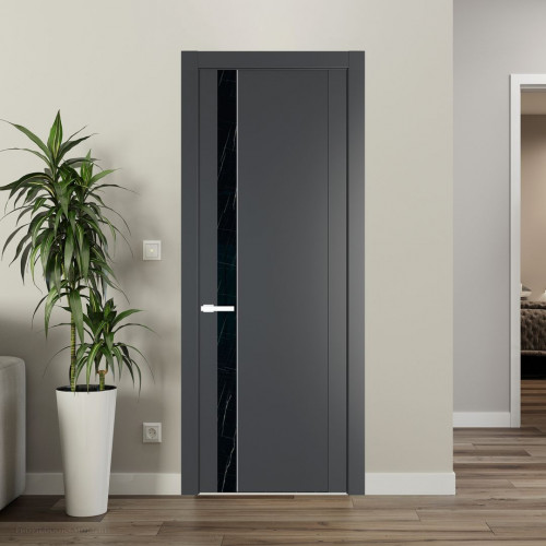 Межкомнатная дверь ProfilDoors 1.2P.O Графит Неро мрамор молдинг Вайт