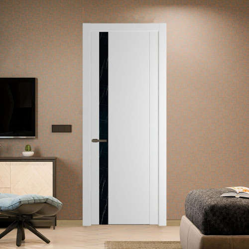 Межкомнатная дверь ProfilDoors 1.2P Крем Вайт Неро мрамор молдинг Деорэ