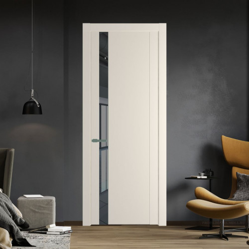 Межкомнатная дверь ProfilDoors 1.2P.O Кремовая Магнолия Зеркало Grey молдинг Зеленый воск