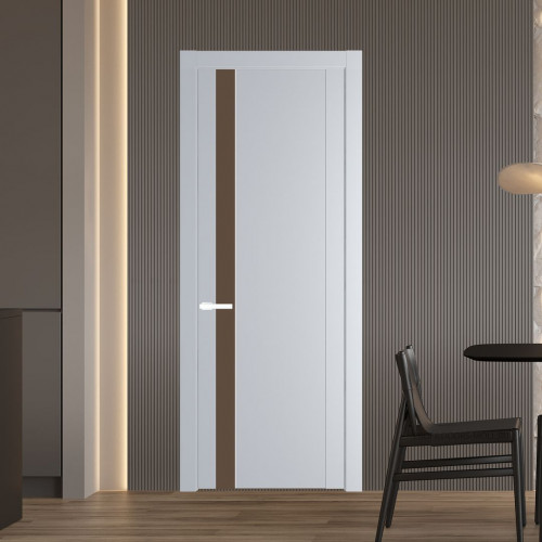 Межкомнатная дверь ProfilDoors 1.2P Лайт Грей Монохром гляссе молдинг Вайт