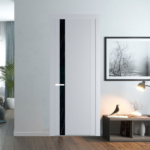 Межкомнатная дверь ProfilDoors 1.2P Лайт Грей Неро мрамор молдинг Вайт