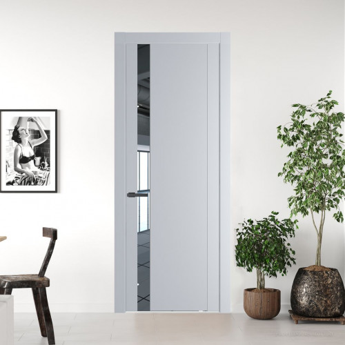 Межкомнатная дверь ProfilDoors 1.2P Лайт Грей Зеркало молдинг Серая ночь