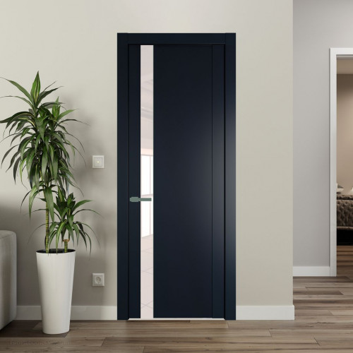 Межкомнатная дверь ProfilDoors 1.2P Нэви Блу Lacobel Перламутровый лак молдинг Зеленый воск