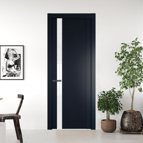 Межкомнатная дверь ProfilDoors 1.2P Нэви Блу Лак классик молдинг Серая ночь