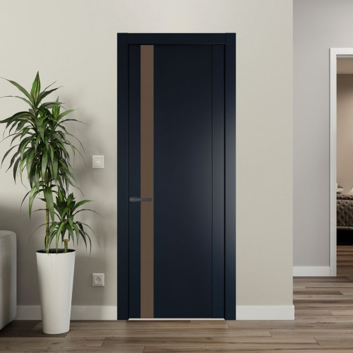 Межкомнатная дверь ProfilDoors 1.2P Нэви Блу Монохром гляссе молдинг Серая ночь