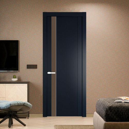 Межкомнатная дверь ProfilDoors 1.2P Нэви Блу Монохром гляссе молдинг Вайт