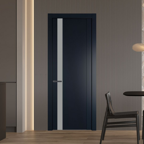 Межкомнатная дверь ProfilDoors 1.2P Нэви Блу Монохром серый молдинг Серая ночь