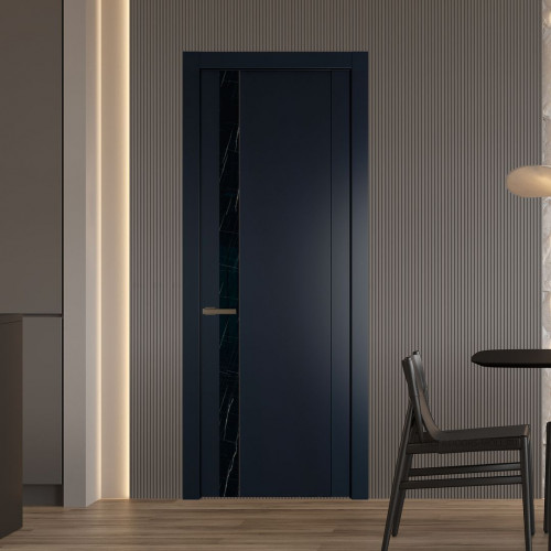 Межкомнатная дверь ProfilDoors 1.2P Нэви Блу Неро мрамор молдинг Деорэ