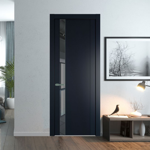 Межкомнатная дверь ProfilDoors 1.2P.O Нэви Блу Зеркало Grey молдинг Зеленый воск