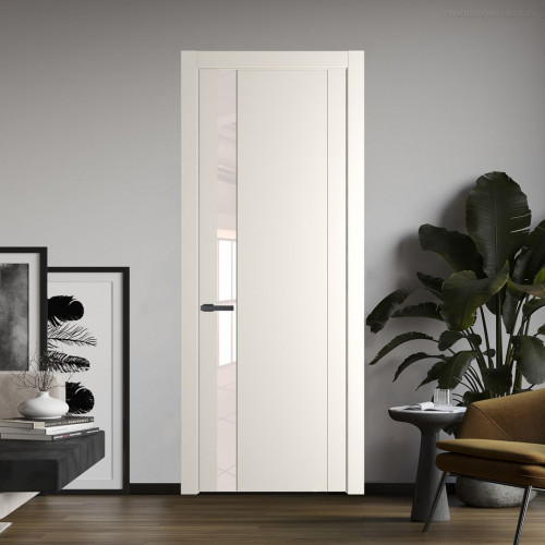 Межкомнатная дверь ProfilDoors 1.2P Перламутр белый Lacobel Перламутровый лак молдинг Серая ночь