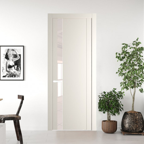 Межкомнатная дверь ProfilDoors 1.2P Перламутр белый Lacobel Перламутровый лак молдинг Вайт