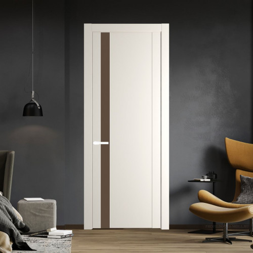 Межкомнатная дверь ProfilDoors 1.2P Перламутр белый Монохром гляссе молдинг Вайт