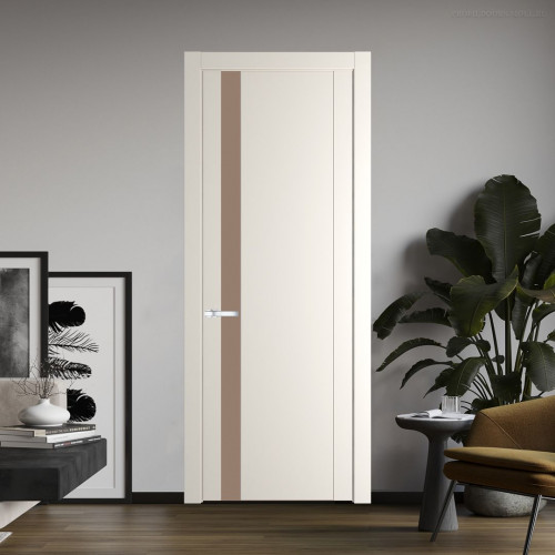 Межкомнатная дверь ProfilDoors 1.2P.O Перламутр белый Монохром капучино молдинг Серебро