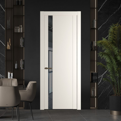 Межкомнатная дверь ProfilDoors 1.2P Перламутр белый Зеркало Grey молдинг Деорэ