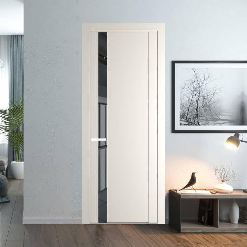 Межкомнатная дверь ProfilDoors 1.2P Перламутр белый Зеркало Grey молдинг Вайт