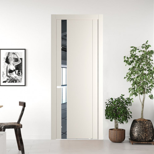 Межкомнатная дверь ProfilDoors 1.2P Перламутр белый Зеркало молдинг Вайт