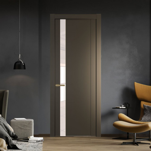 Межкомнатная дверь ProfilDoors 1.2P Перламутр бронза Lacobel Перламутровый лак молдинг Золото