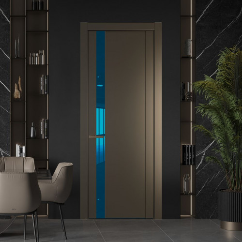 Межкомнатная дверь ProfilDoors 1.2P.O Перламутр бронза Зеркало Blue молдинг Деорэ