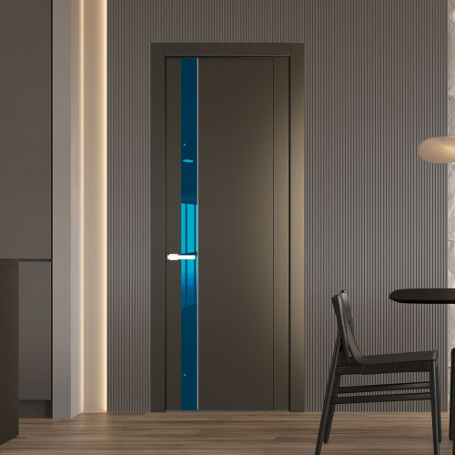 Межкомнатная дверь ProfilDoors 1.2P Перламутр бронза Зеркало Blue молдинг Вайт