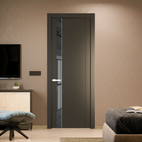Межкомнатная дверь ProfilDoors 1.2P Перламутр бронза Зеркало Grey молдинг Вайт