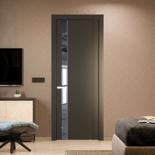 Межкомнатная дверь ProfilDoors 1.2P Перламутр бронза Зеркало молдинг Вайт