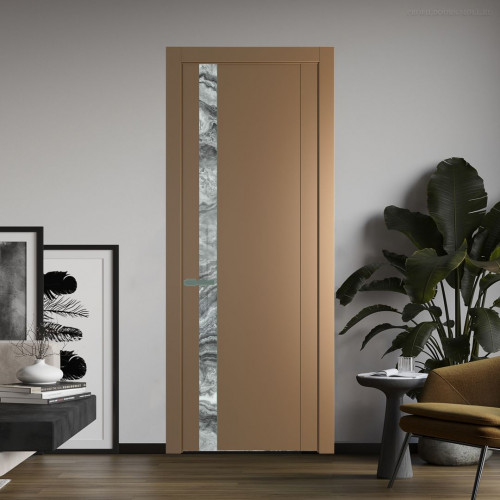 Межкомнатная дверь ProfilDoors 1.2P Перламутр золото Атриум серебро молдинг Зеленый воск