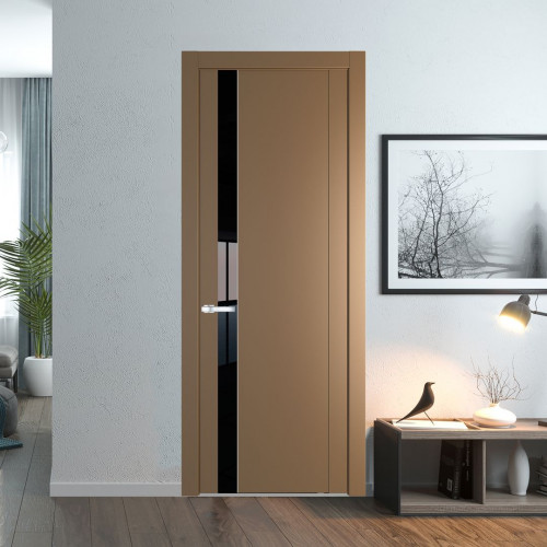 Межкомнатная дверь ProfilDoors 1.2P Перламутр золото Lacobel Черный лак молдинг Серебро