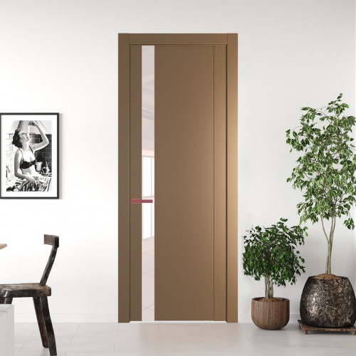 Межкомнатная дверь ProfilDoors 1.2P Перламутр золото Lacobel Перламутровый лак молдинг Красный антрацит