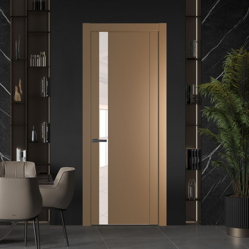 Межкомнатная дверь ProfilDoors 1.2P Перламутр золото Lacobel Перламутровый лак молдинг Серая ночь