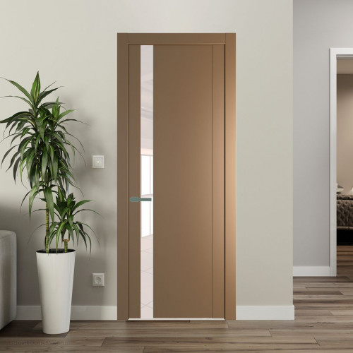 Межкомнатная дверь ProfilDoors 1.2P.O Перламутр золото Lacobel Перламутровый лак молдинг Зеленый воск