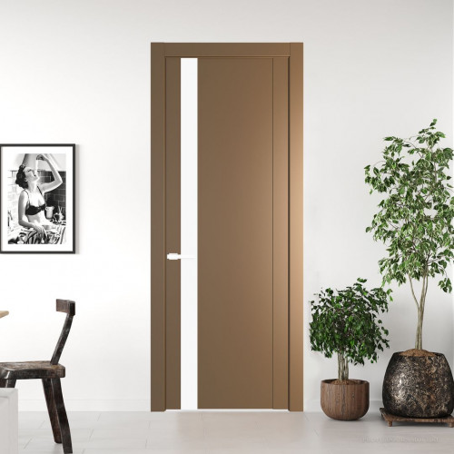 Межкомнатная дверь ProfilDoors 1.2P Перламутр золото Монохром белый просветленный молдинг Вайт