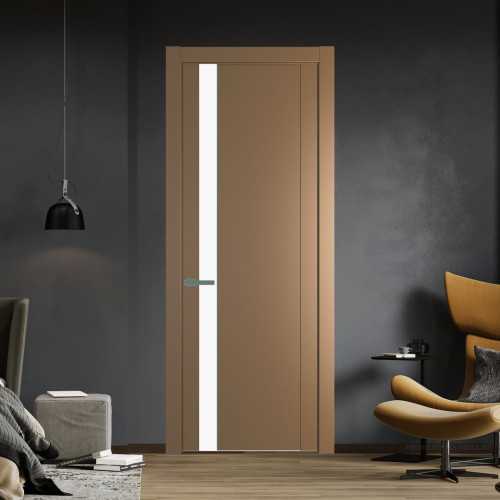 Межкомнатная дверь ProfilDoors 1.2P Перламутр золото Монохром белый просветленный молдинг Зеленый воск