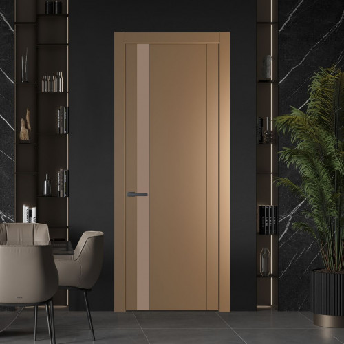 Межкомнатная дверь ProfilDoors 1.2P Перламутр золото Монохром капучино молдинг Серая ночь