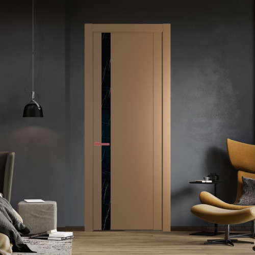 Межкомнатная дверь ProfilDoors 1.2P.O Перламутр золото Неро мрамор молдинг Красный антрацит