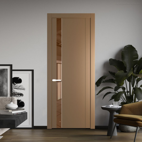 Межкомнатная дверь ProfilDoors 1.2P Перламутр золото Зеркало Bronza молдинг Вайт