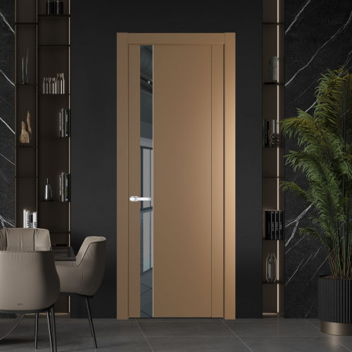 Межкомнатная дверь ProfilDoors 1.2P.O Перламутр золото Зеркало Grey молдинг Серебро