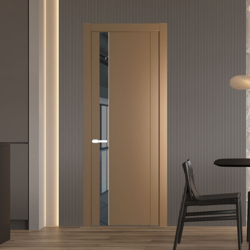 Межкомнатная дверь ProfilDoors 1.2P Перламутр золото Зеркало Grey молдинг Вайт