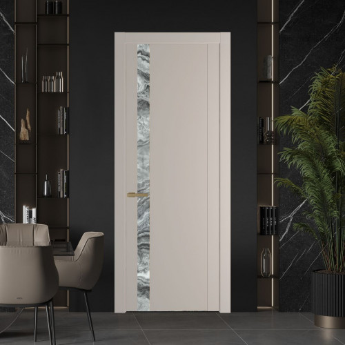 Межкомнатная дверь ProfilDoors 1.2P Сэнд Атриум серебро молдинг Золото