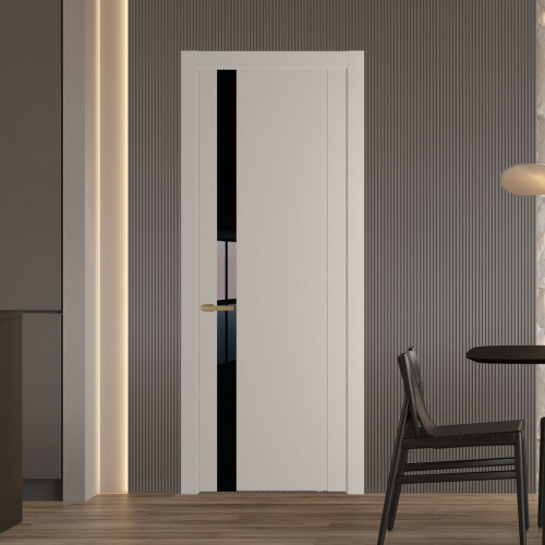 Межкомнатная дверь ProfilDoors 1.2P Сэнд Lacobel Черный лак молдинг Золото