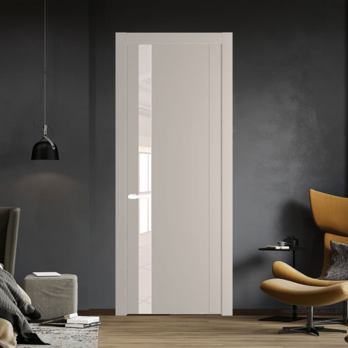 Межкомнатная дверь ProfilDoors 1.2P Сэнд Lacobel Перламутровый лак молдинг Вайт