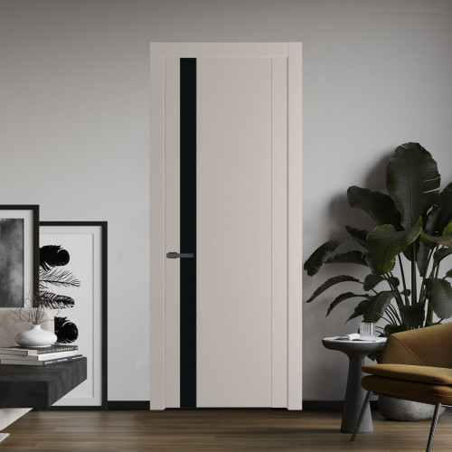 Межкомнатная дверь ProfilDoors 1.2P Сэнд Монохром черный молдинг Серая ночь