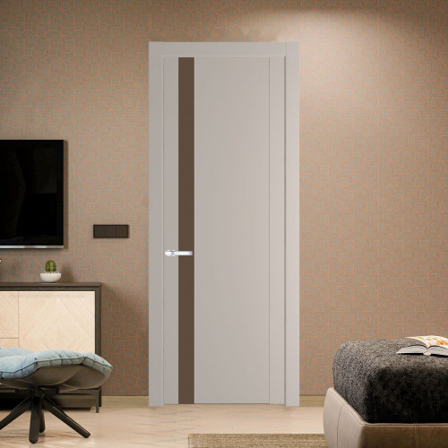 Межкомнатная дверь ProfilDoors 1.2P.O Сэнд Монохром гляссе молдинг Серебро