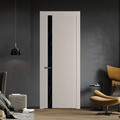 Межкомнатная дверь ProfilDoors 1.2P Сэнд Неро мрамор молдинг Деорэ