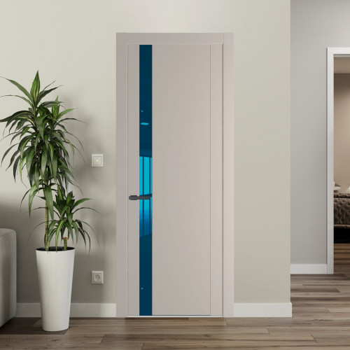 Межкомнатная дверь ProfilDoors 1.2P.O Сэнд Зеркало Blue молдинг Серая ночь