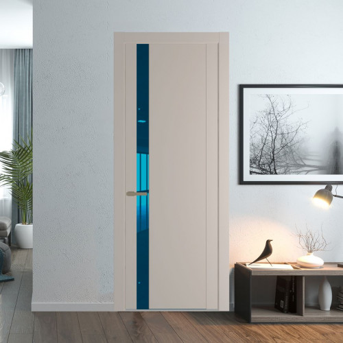Межкомнатная дверь ProfilDoors 1.2P Сэнд Зеркало Blue молдинг Шампань