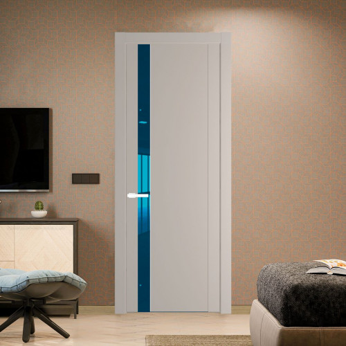 Межкомнатная дверь ProfilDoors 1.2P.O Сэнд Зеркало Blue молдинг Вайт