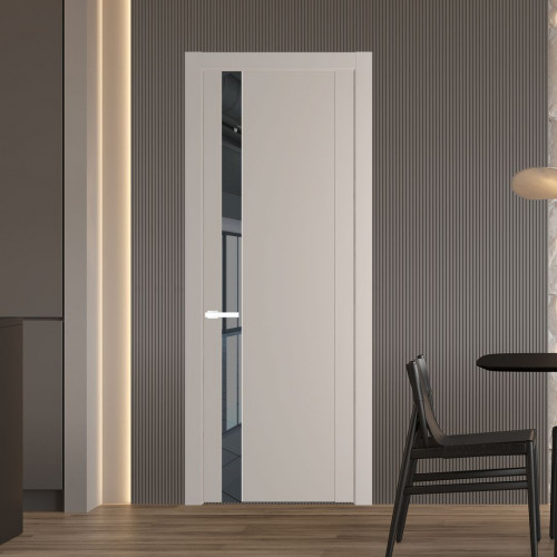 Межкомнатная дверь ProfilDoors 1.2P Сэнд Зеркало Grey молдинг Вайт