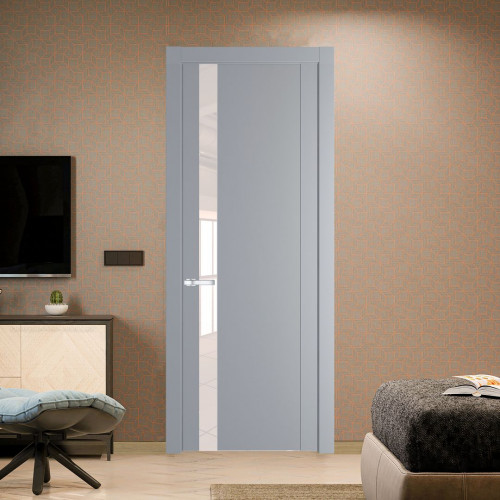 Межкомнатная дверь ProfilDoors 1.2P Смоки Lacobel Перламутровый лак молдинг Серебро