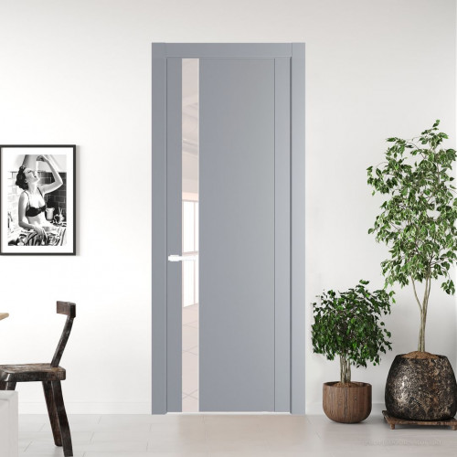 Межкомнатная дверь ProfilDoors 1.2P Смоки Lacobel Перламутровый лак молдинг Вайт